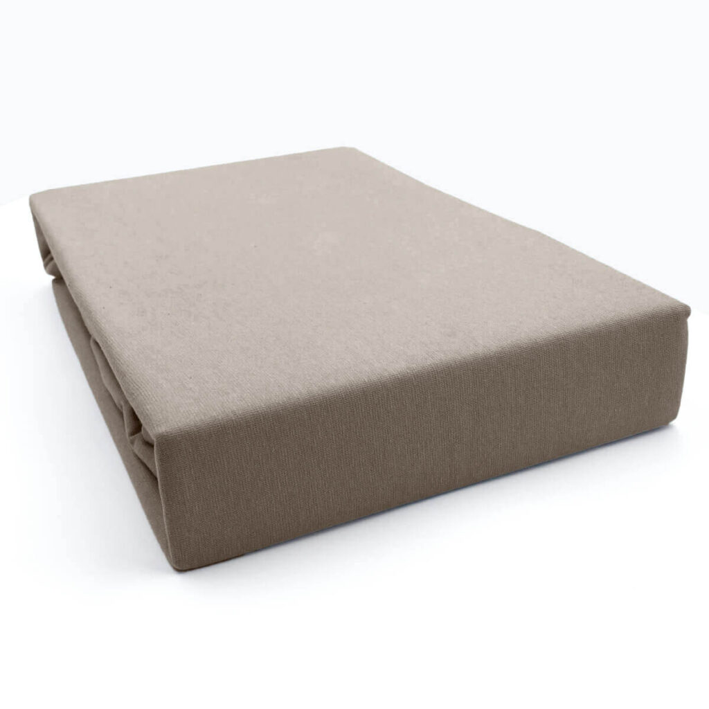 Prześcieradło taupe jersey premium